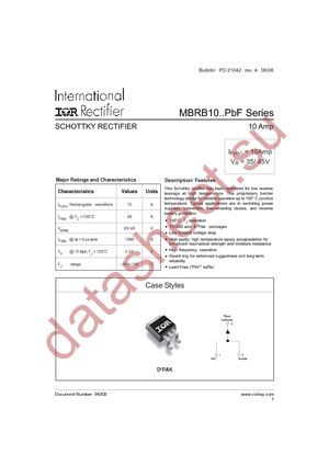 MBRB1045PBF datasheet  